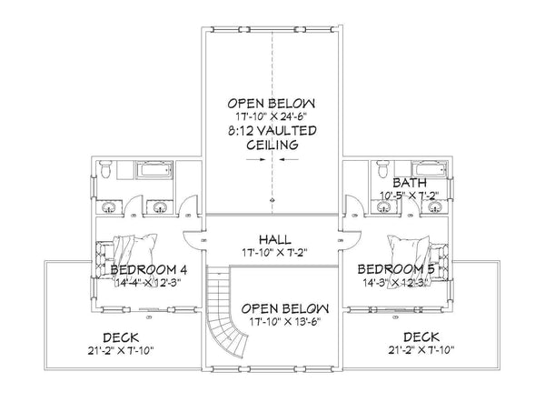 The Birchwood Retreat Plan  | 3837 SF  | 5 Beds  | 5 Baths