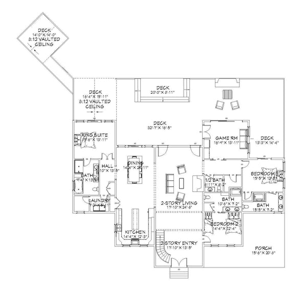 The Birchwood Retreat Plan  | 3837 SF  | 5 Beds  | 5 Baths